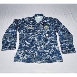 US Navy NWU Type I Digital Blue Camo Utility Blouse Jacket Med Reg Kasperski Q-5